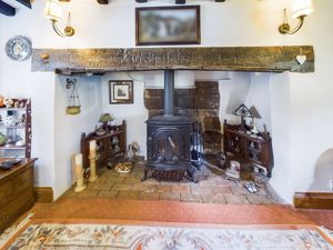 INGLENOOK FIREPLACE WITH MULTI-FUEL STOVE- click for photo gallery
